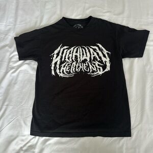 Highway Heathens Crooked Clubhouse Black Graphic Tee with White Lettering